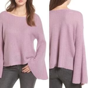 BP Nordstrom Flare Bell Sleeve Sweater Knitted Lilac Purple Medium